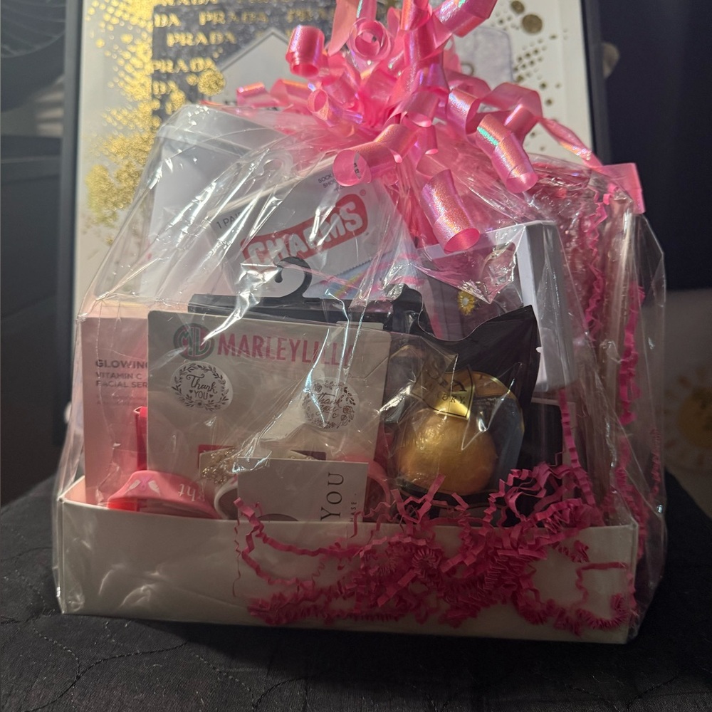 Breast Cancer Awareness Gift Basket with Pink Accents-Or all cancers Handmade - Picture 1 of 8